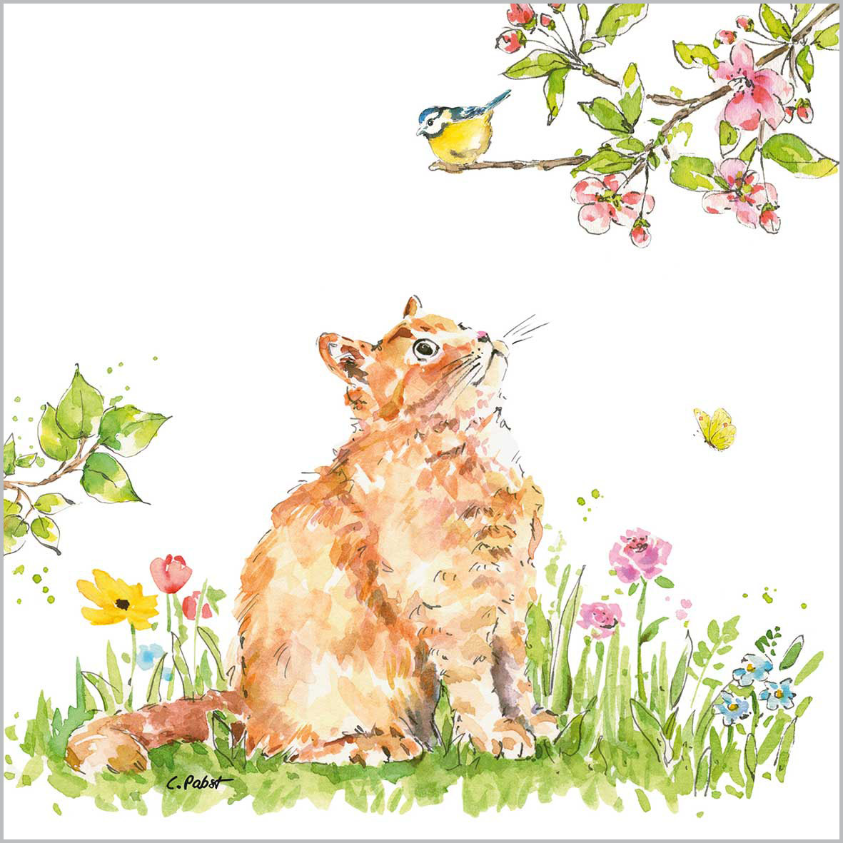 Cat & Bird Servietten