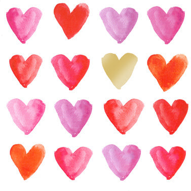 Aquarell Hearts gold Servietten