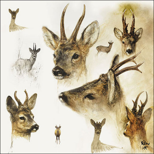 Portraits of deer Servietten 33x33cm