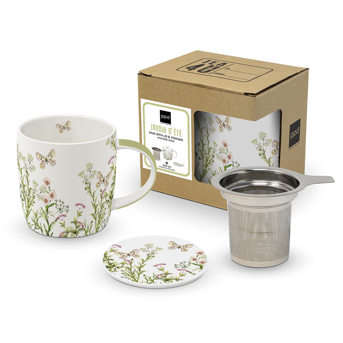 Jardin d´Été Tasse mit Sieb und Deckel