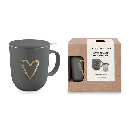 Pure Heart anthracite Tasse mit Sieb und Deckel