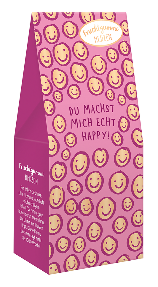 Du machst mich echt happy! Fruchtgummi-Herzen