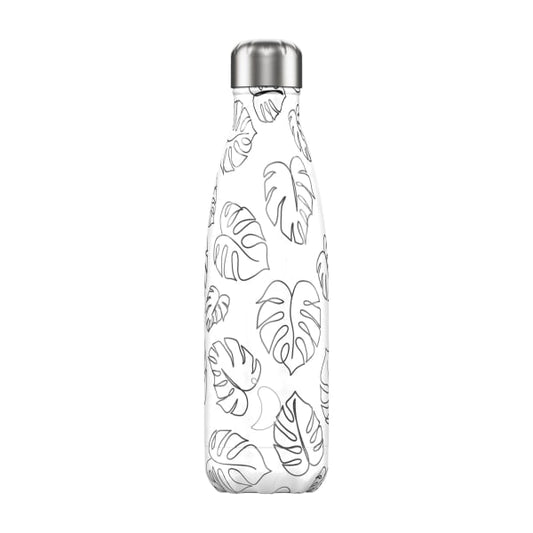 Line Art Leaves Edelstahlflasche 500ml