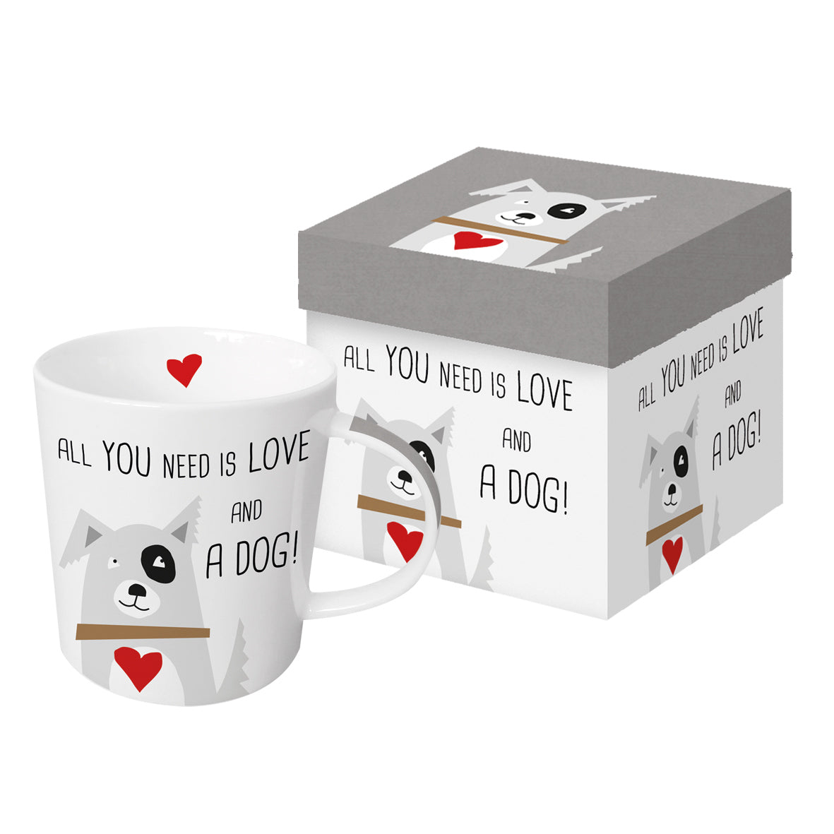 Love and Dog Tasse mit Geschenksverpackung