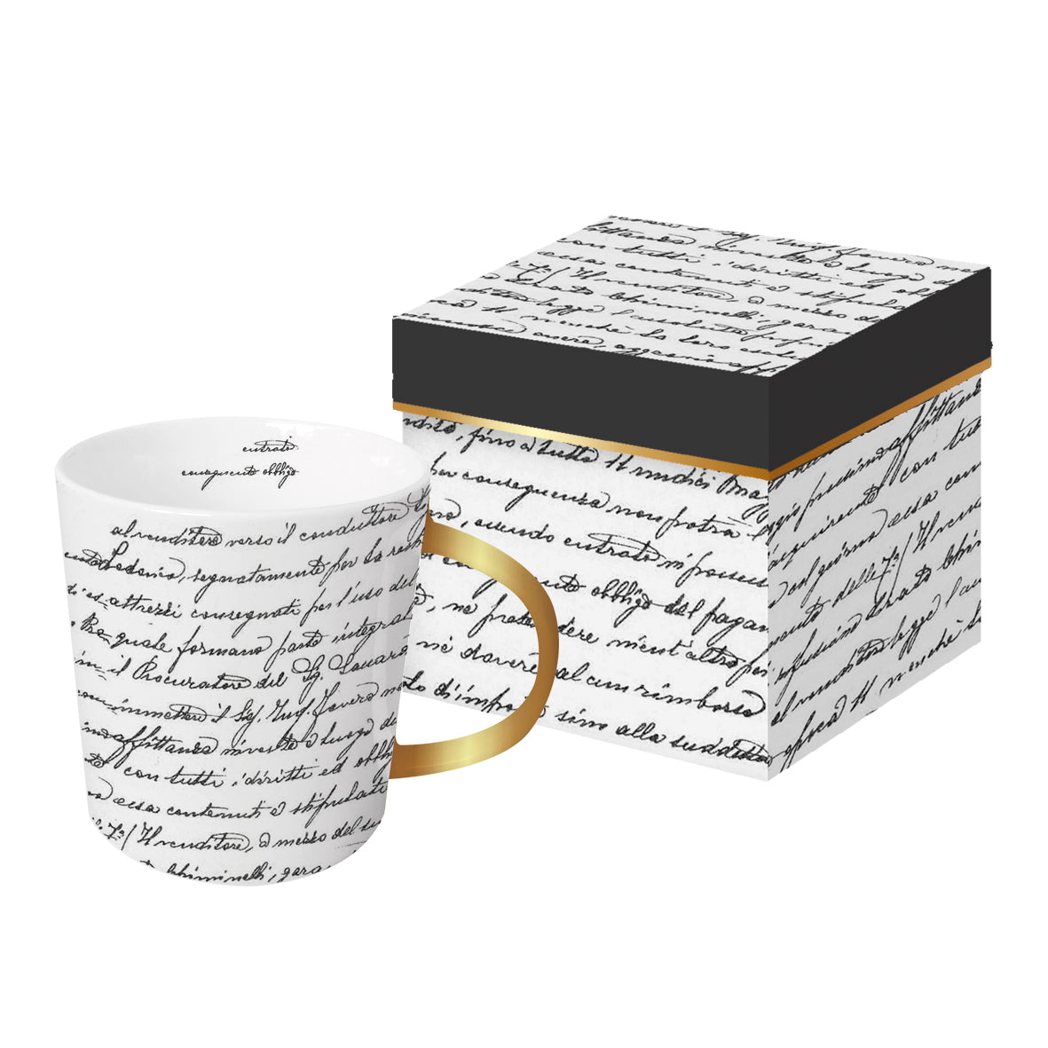 Scrittura real gold Tasse mit Geschenksverpackung