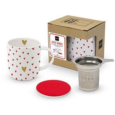 Little Hearts real gold Tasse mit Sieb und Deckel