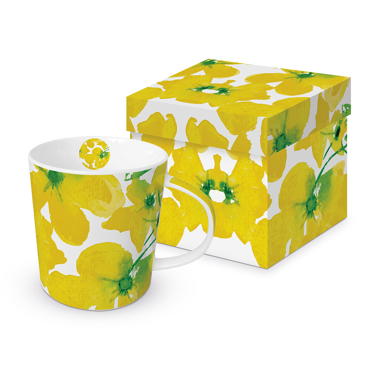 Yellow Flowers Tasse mit Geschenksverpackung