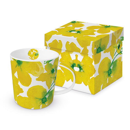 Yellow Flowers Tasse mit Geschenksverpackung